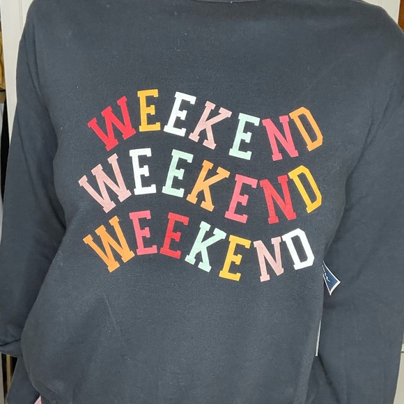 NWT VINCE CAMUTO WEEKEND black sweatshirt - Picture 5 of 11